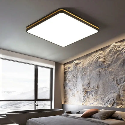 Modern black & gold led ceiling light living room minimalist lamp