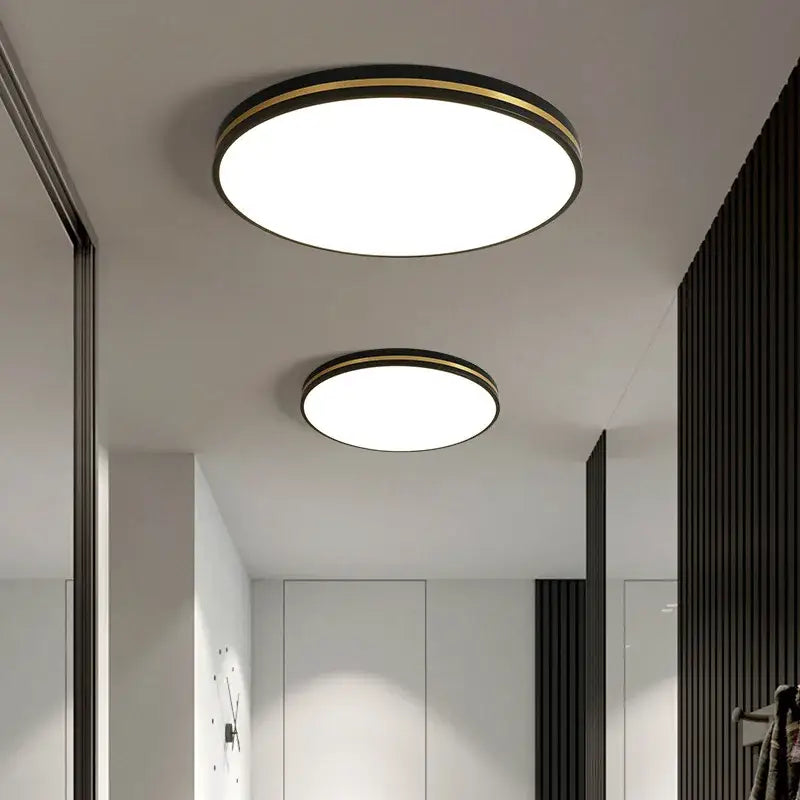 Modern black & gold led ceiling light living room minimalist lamp