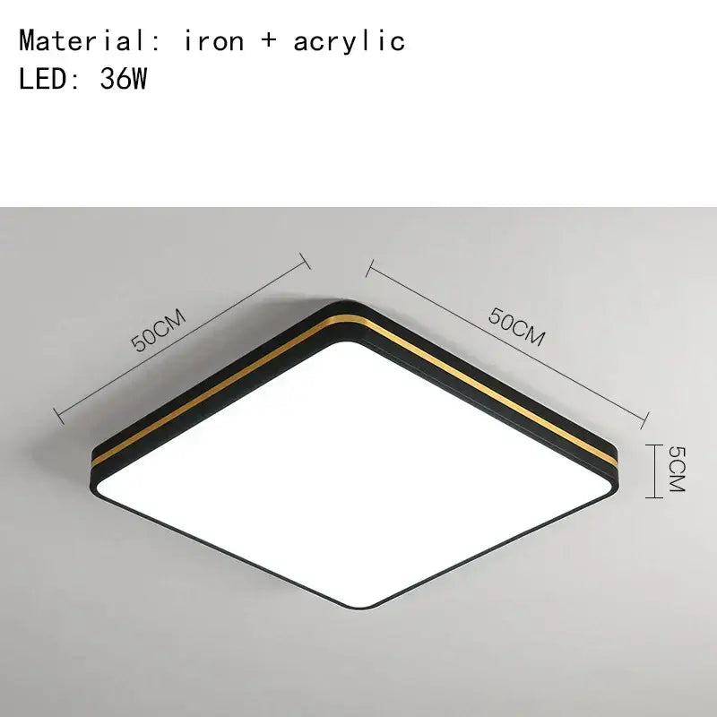 Modern black & gold led ceiling light living room minimalist lamp