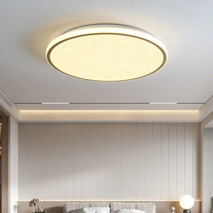 Modern metallic rim led ceiling lights living room diffused lighting