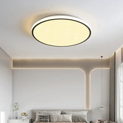 Modern metallic rim led ceiling lights living room diffused lighting