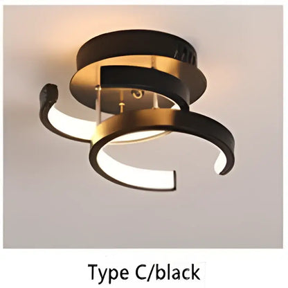 Modern minimalist black & white led ceiling lights bedroom living room