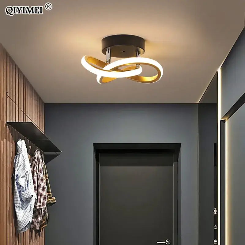 Modern gold intertwined loop led ceiling lights for living room