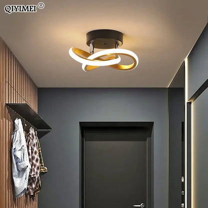 Modern gold intertwined loop led ceiling lights for living room