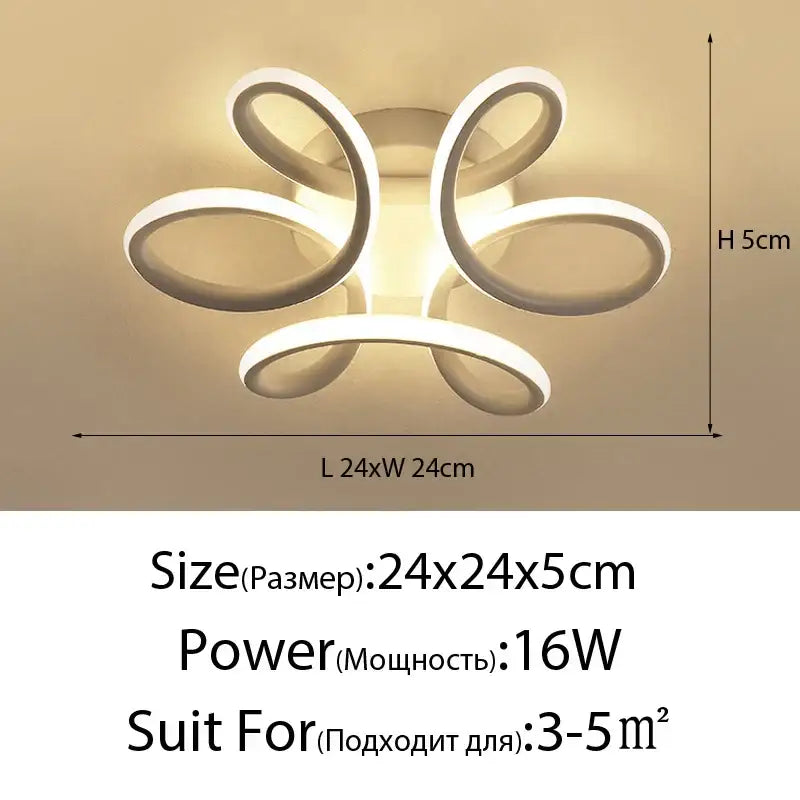 Modern gold intertwined loop led ceiling lights for living room
