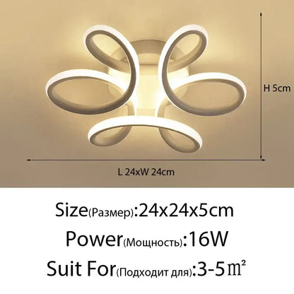 Modern gold intertwined loop led ceiling lights for living room