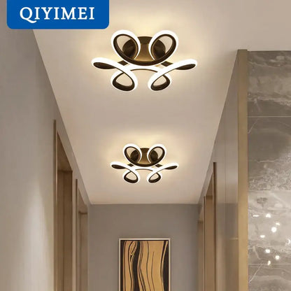 Modern gold intertwined loop led ceiling lights for living room