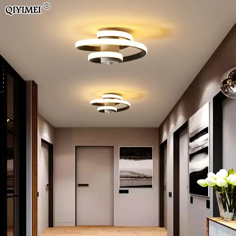 Modern gold intertwined loop led ceiling lights for living room