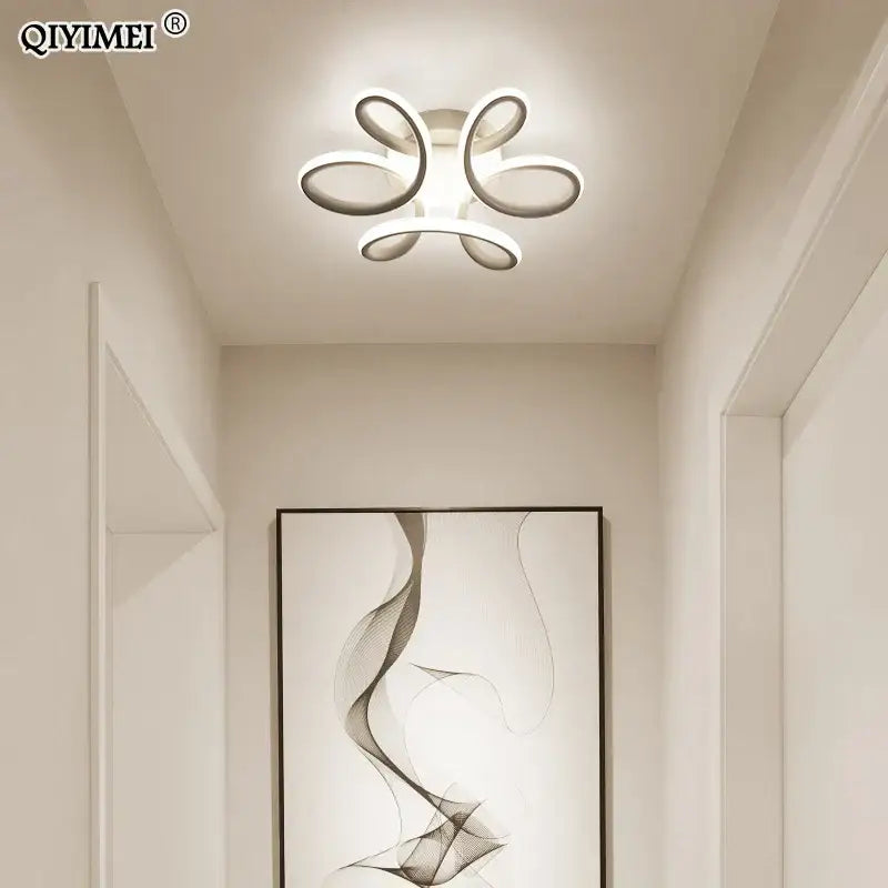 Modern gold intertwined loop led ceiling lights for living room