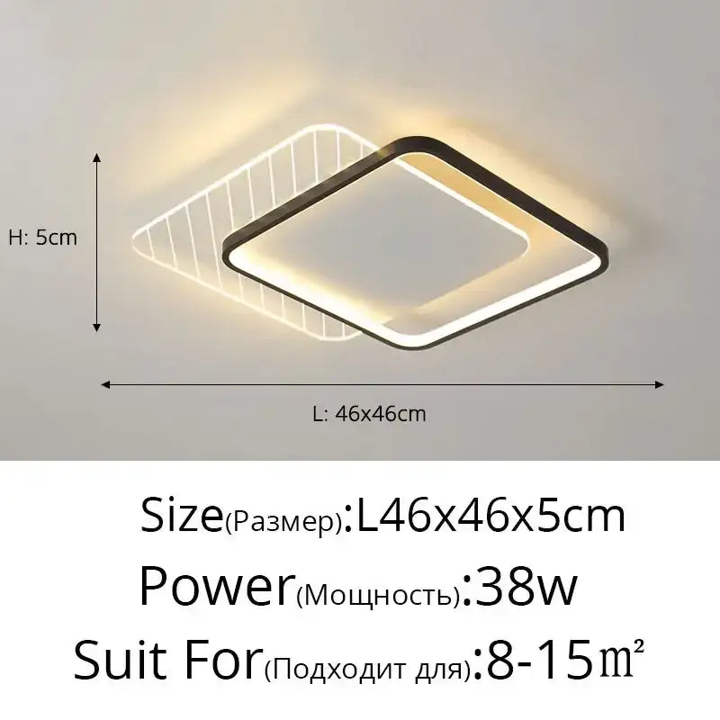 Modern minimalist gold led ceiling lights for bedroom living room