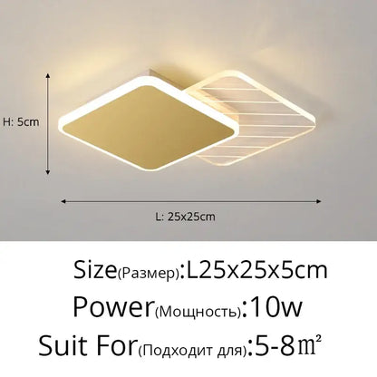 Modern minimalist gold led ceiling lights for bedroom living room
