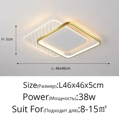 Modern minimalist gold led ceiling lights for bedroom living room