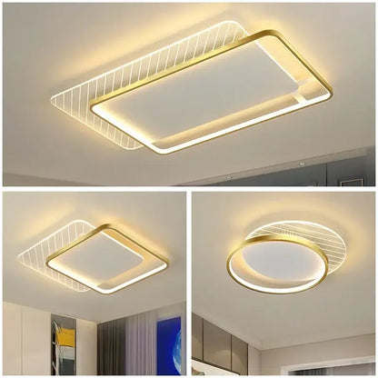 Modern minimalist gold led ceiling lights for bedroom living room
