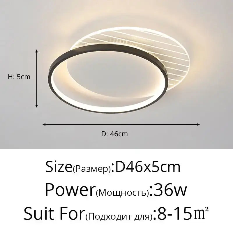 Modern minimalist gold led ceiling lights for bedroom living room