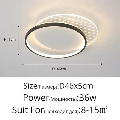 Modern minimalist gold led ceiling lights for bedroom living room