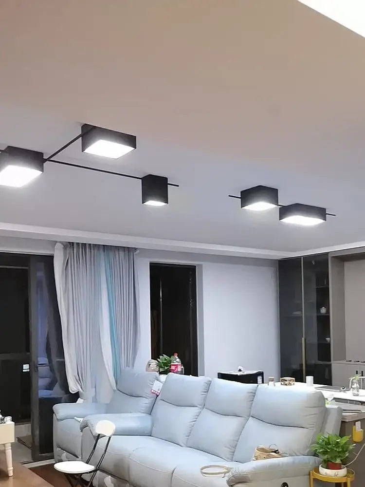 Modern black rectangular led ceiling lights for living room