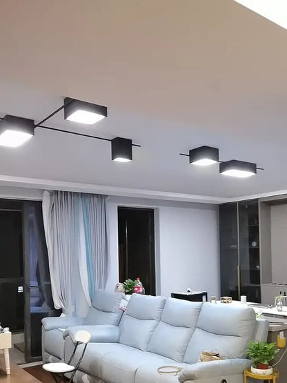 Modern black rectangular led ceiling lights for living room