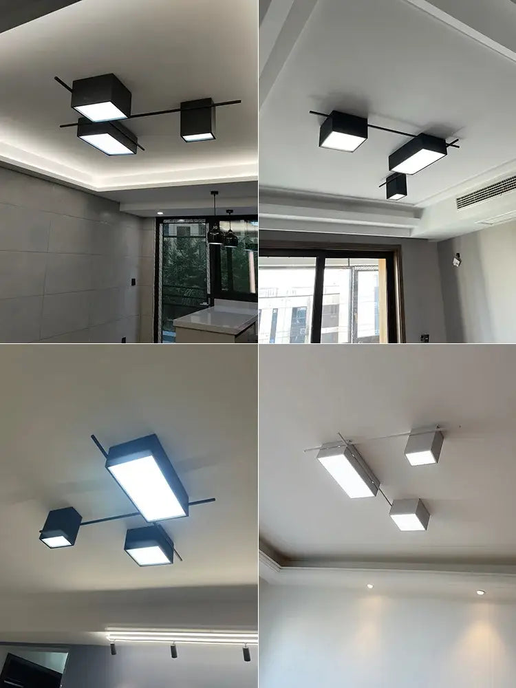 Modern black rectangular led ceiling lights for living room