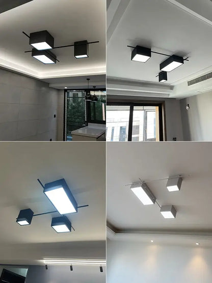 Modern black rectangular led ceiling lights for living room