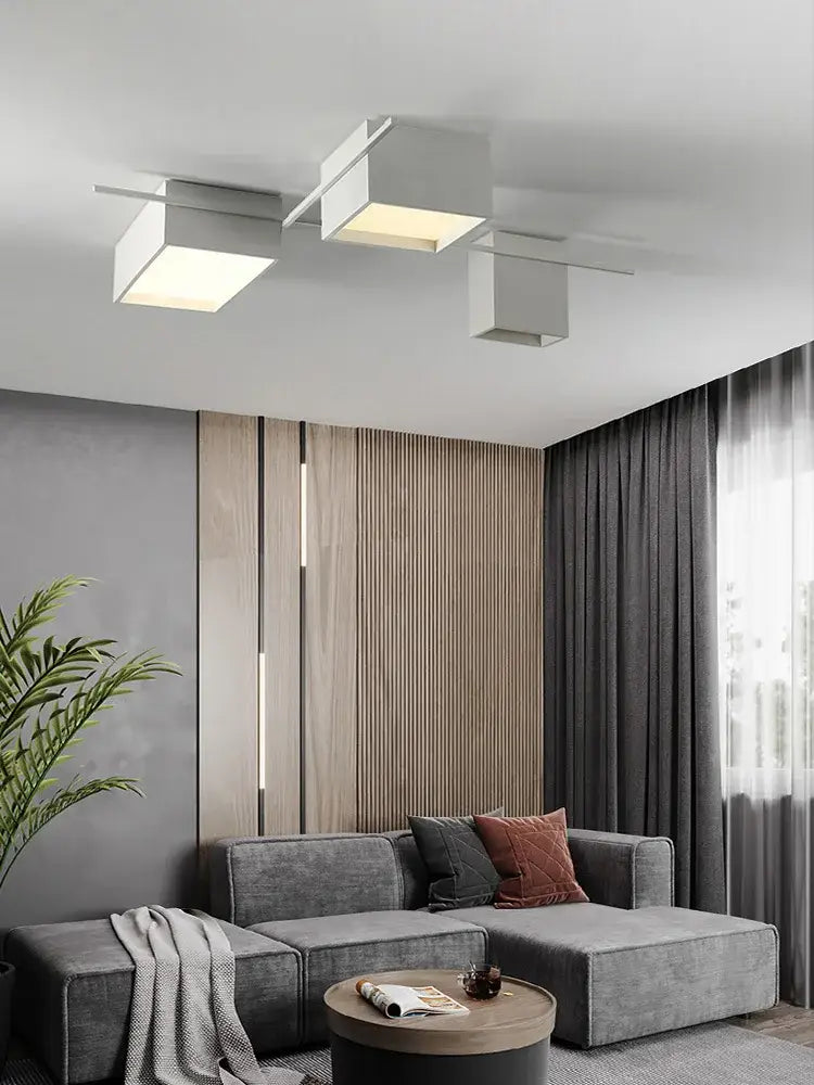 Modern black rectangular led ceiling lights for living room