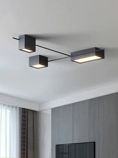 Modern black rectangular led ceiling lights for living room