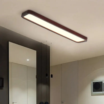 Modern rectangular dark wood led ceiling lights for living room