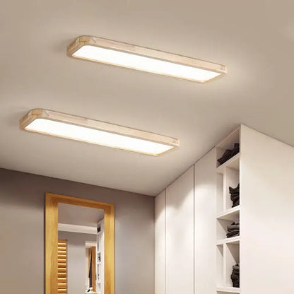 Modern rectangular dark wood led ceiling lights for living room