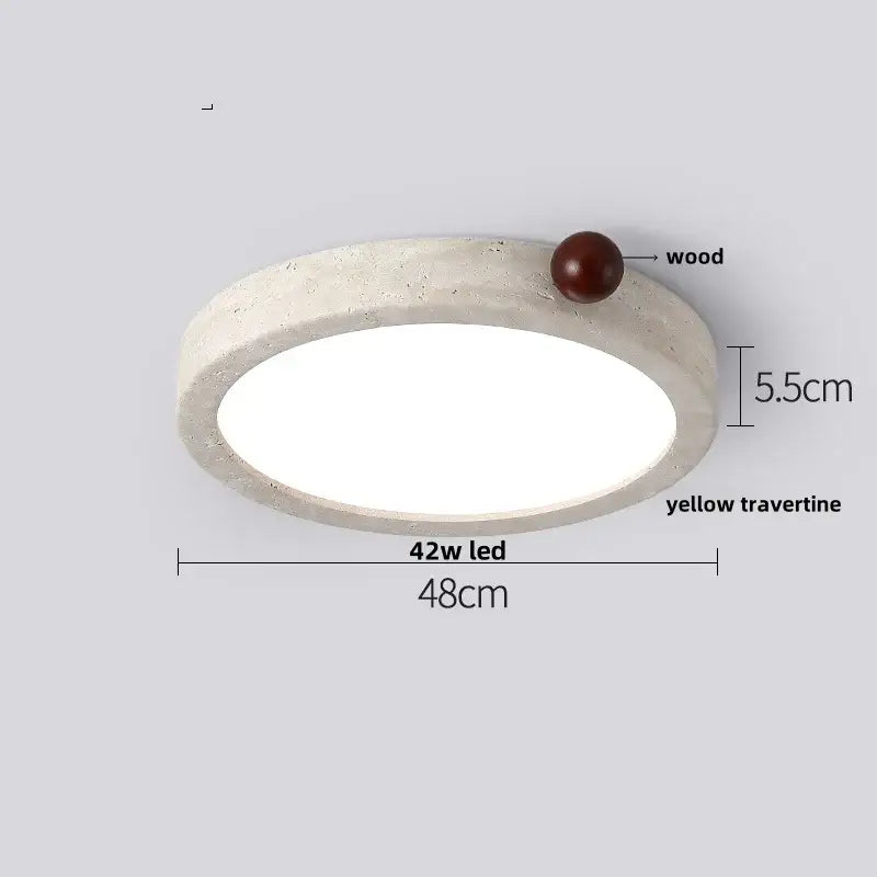 Modern white stone led ceiling light bedroom warm diffused glow