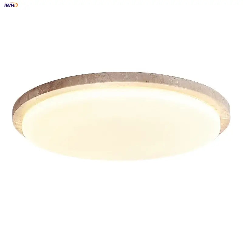 Modern white stone led ceiling light bedroom warm diffused glow