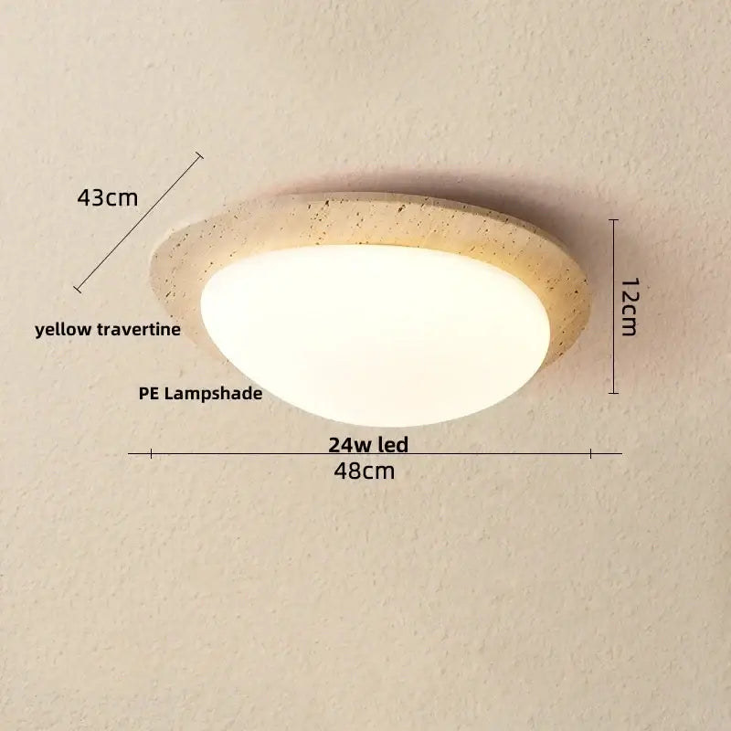 Modern white stone led ceiling light bedroom warm diffused glow