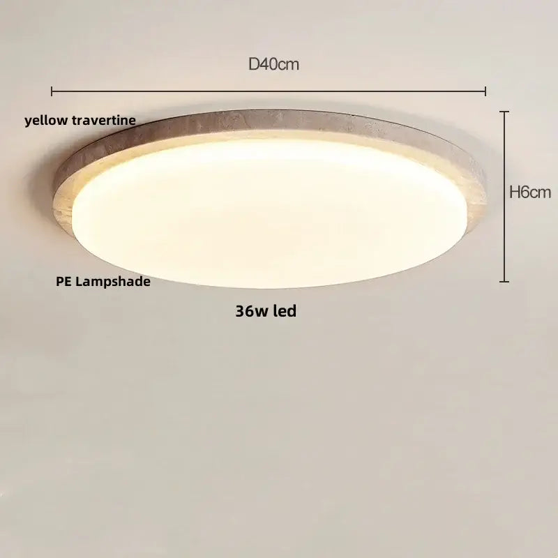 Modern white stone led ceiling light bedroom warm diffused glow