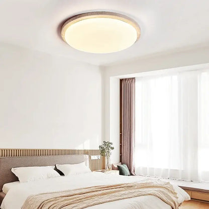 Modern white stone led ceiling light bedroom warm diffused glow
