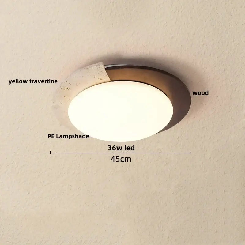 Modern white stone led ceiling light bedroom warm diffused glow