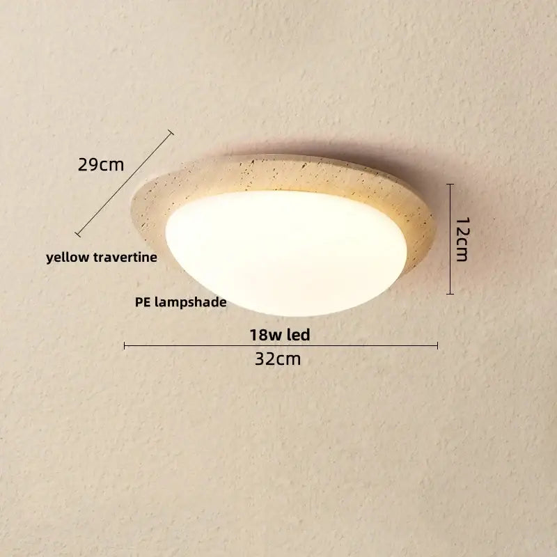 Modern white stone led ceiling light bedroom warm diffused glow