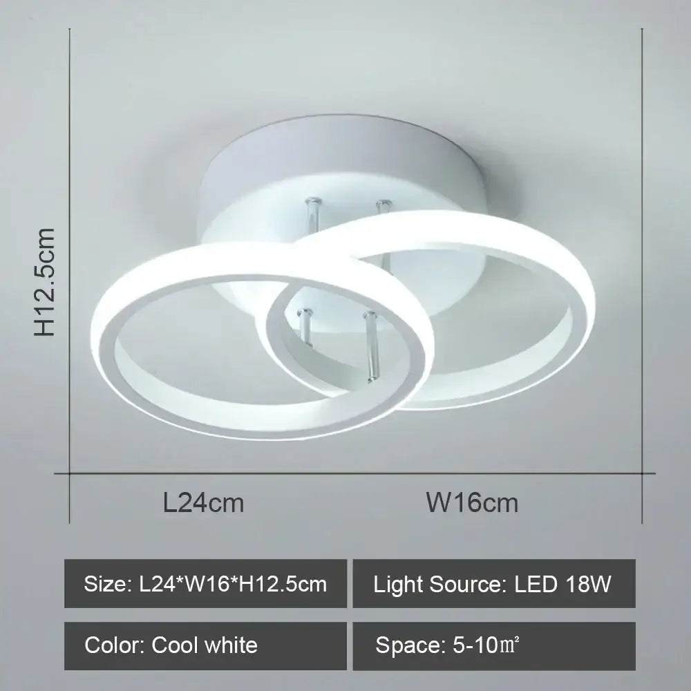 Modern geometric black & white led ceiling lights for living room