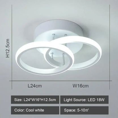 Modern geometric black & white led ceiling lights for living room