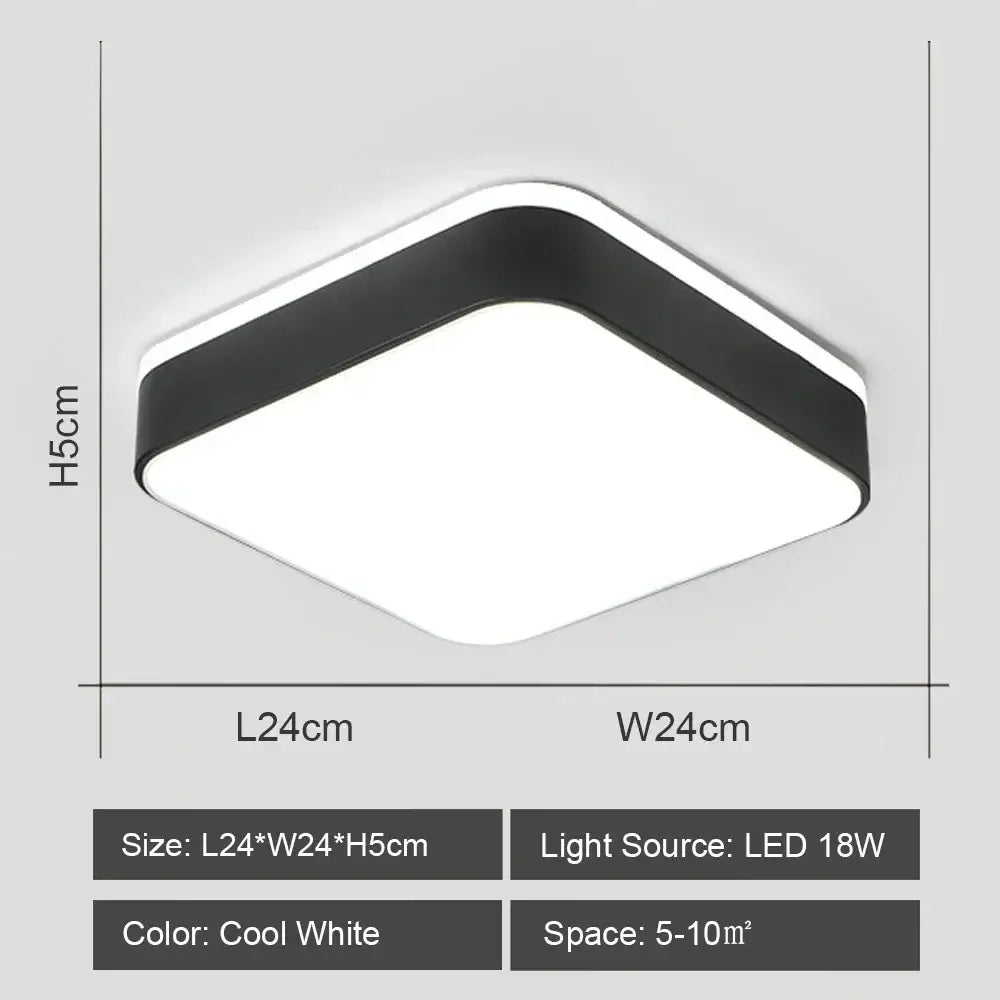 Modern geometric black & white led ceiling lights for living room