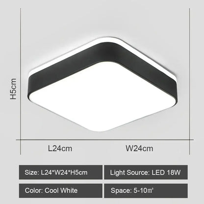 Modern geometric black & white led ceiling lights for living room