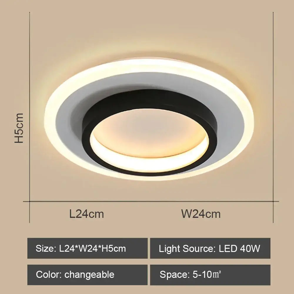 Modern geometric black & white led ceiling lights for living room