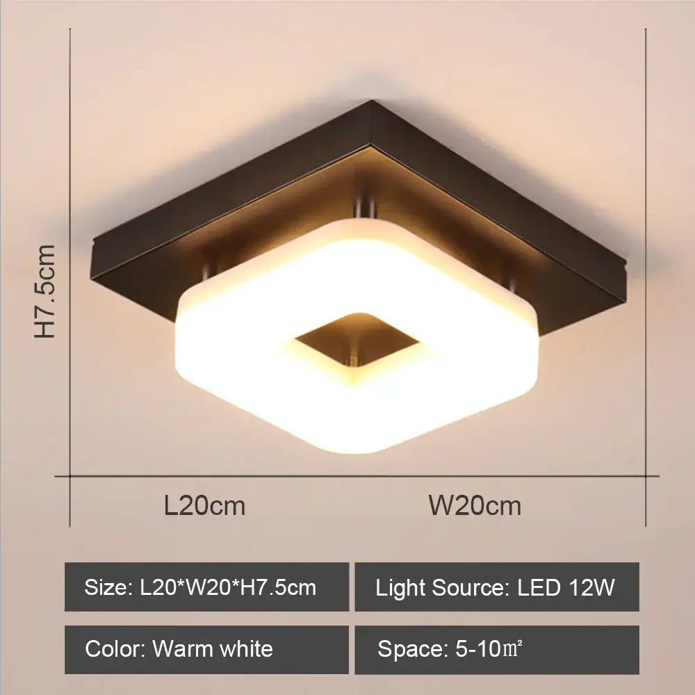 Modern geometric black & white led ceiling lights for living room