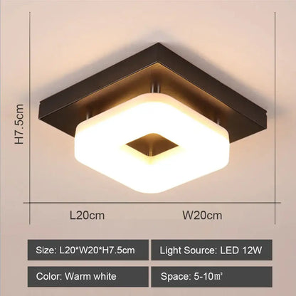 Modern geometric black & white led ceiling lights for living room