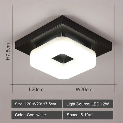 Modern geometric black & white led ceiling lights for living room