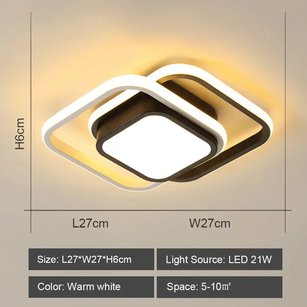 Modern geometric black & white led ceiling lights for living room