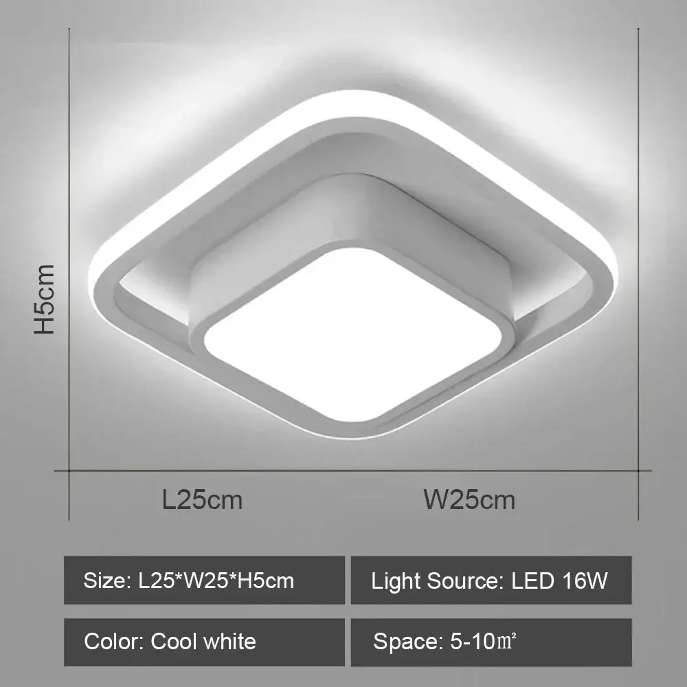 Modern geometric black & white led ceiling lights for living room