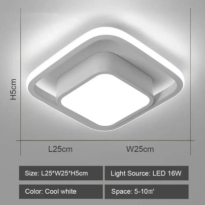 Modern geometric black & white led ceiling lights for living room