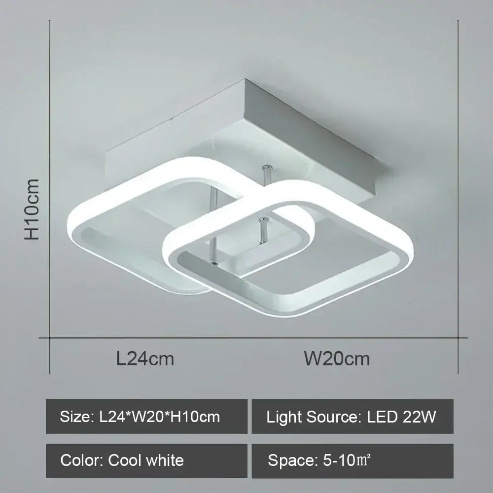Modern geometric black & white led ceiling lights for living room