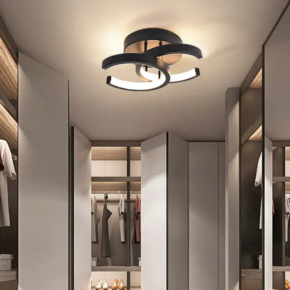 Modern geometric black & white led ceiling lights for living room
