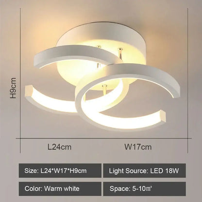 Modern geometric black & white led ceiling lights for living room