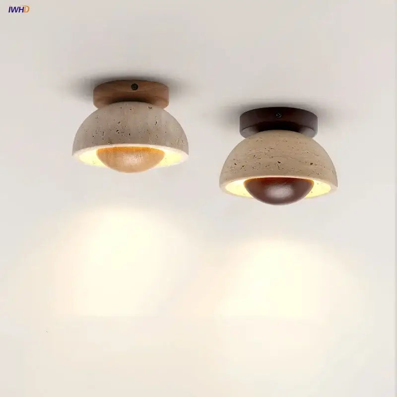 Modern style concrete led ceiling lights living room dome pair