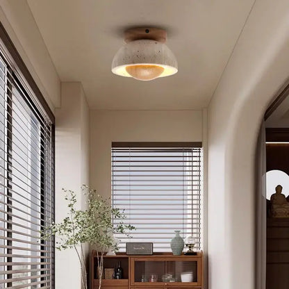 Modern style concrete led ceiling lights living room dome pair